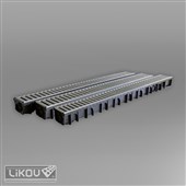 LIKOV Likodrain® set mříž + žlab WLC-SET 3-ZN pozink ocel š.100mm,výška 50mm, komplet 3ks